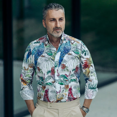 Camasa imprimeu Hawaian multicolor