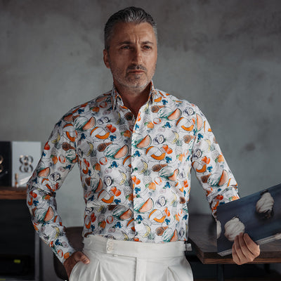 Camasa barbati casual imprimata hawaiana multicolora Merer