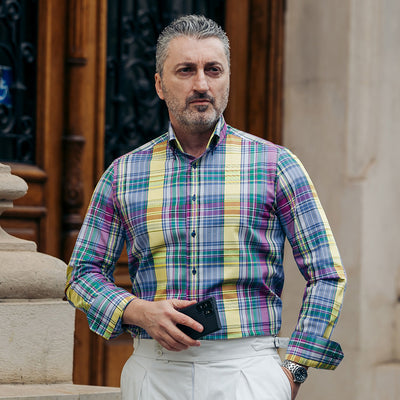 Large multicolored checkered shirt