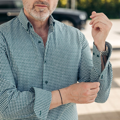 Camasa barbati casual in carouri verzi Merer