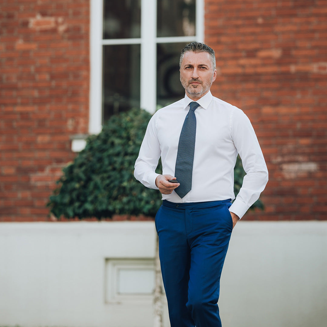 Camasa barbati alba Twill non iron Merer