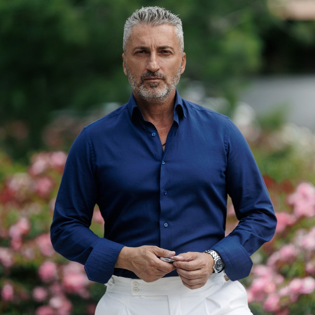 Camasa barbati bleumarin casual din IN Merer