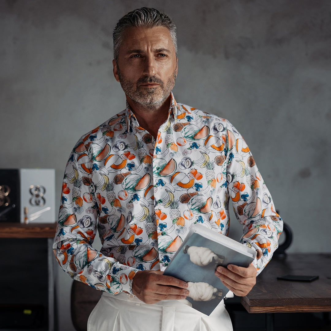 Camasa barbati casual imprimata hawaiana multicolora Merer