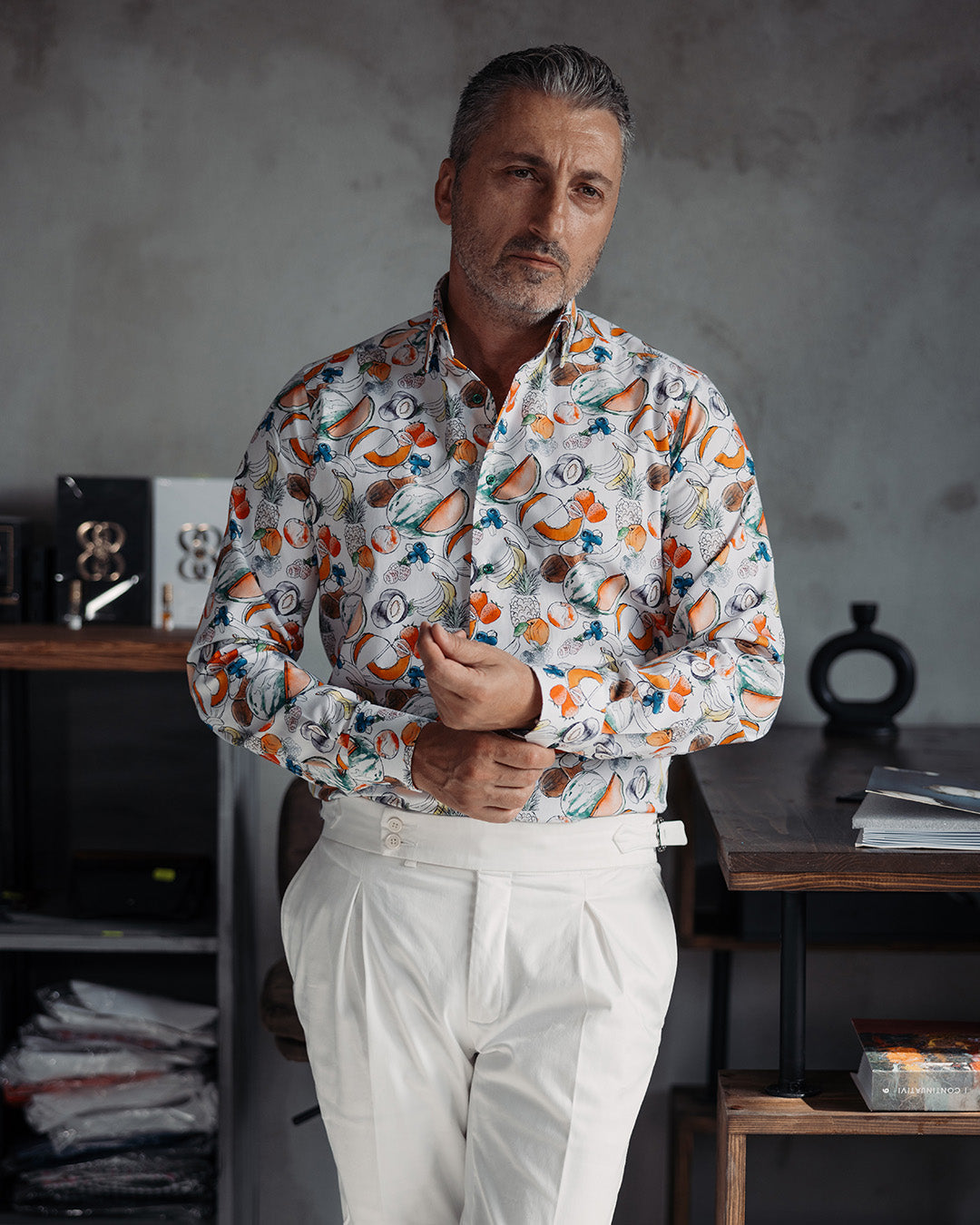 Camasa barbati casual imprimata hawaiana multicolora Merer