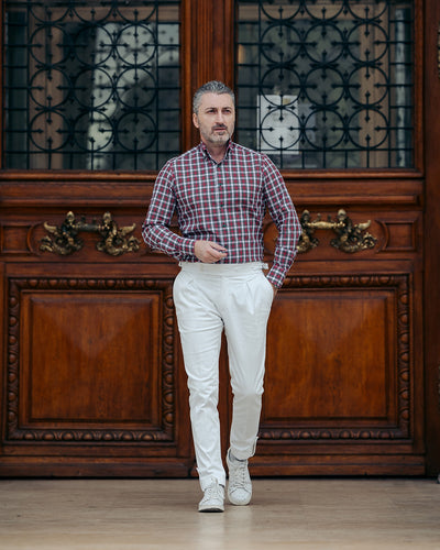 Camasa barbati in carouri multicolore casual Merer