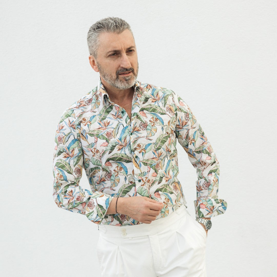 Camasa barbati casual imprimeu cu model Hawaian Merer