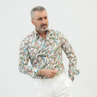 Camasa barbati casual imprimeu cu model Hawaian Merer