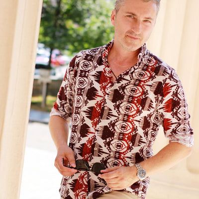 Camasa barbati casual model tribal din vascoza Merer