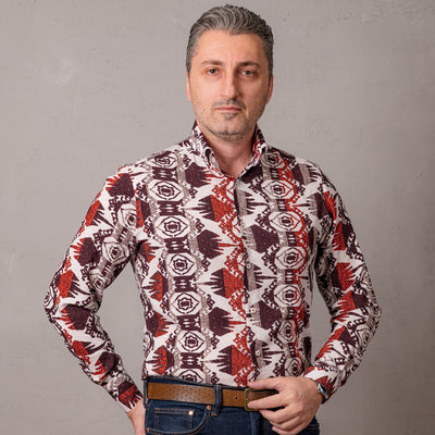 Camasa barbati casual model tribal din vascoza Merer