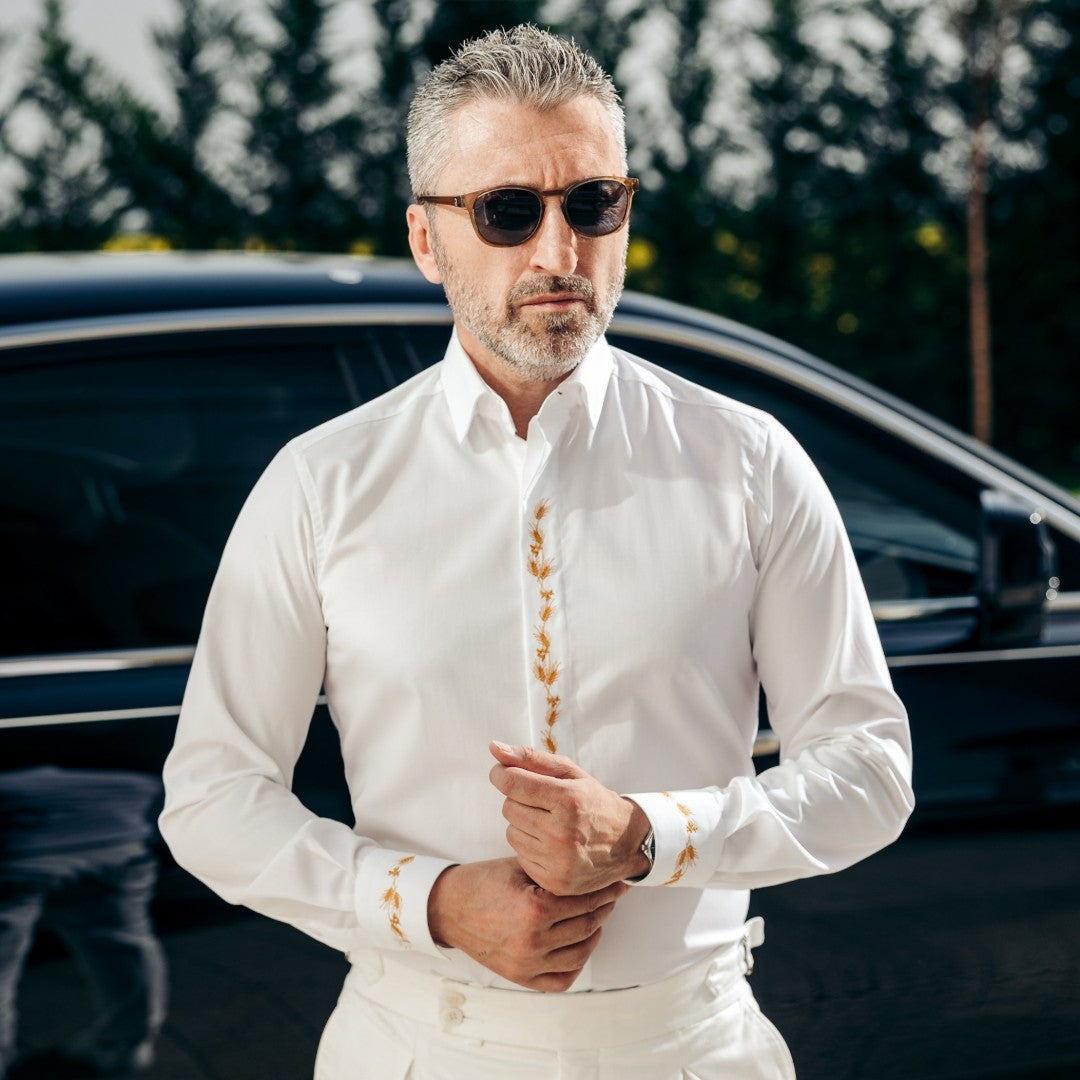 Men's casual traditional wheat ear shirt Merer