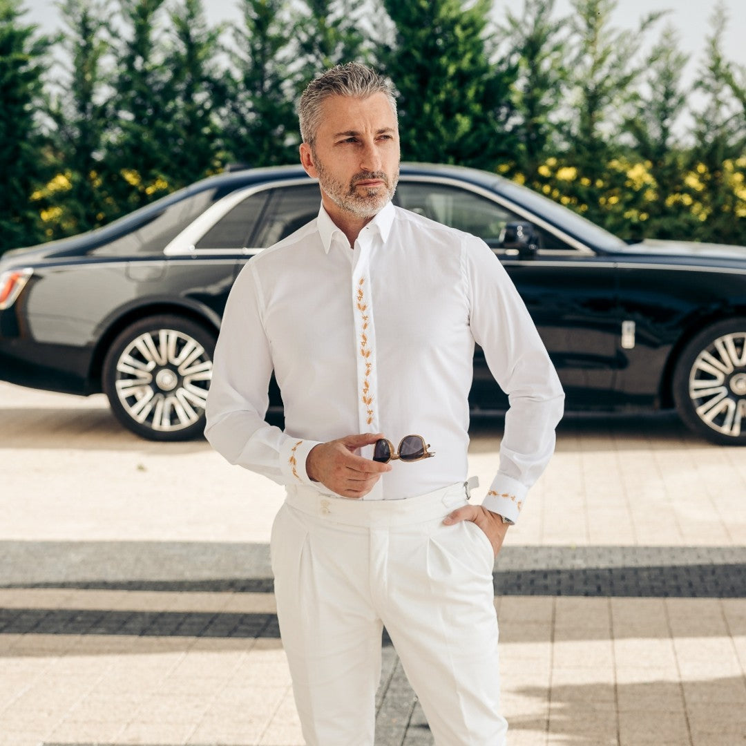 Men's casual traditional wheat ear shirt Merer