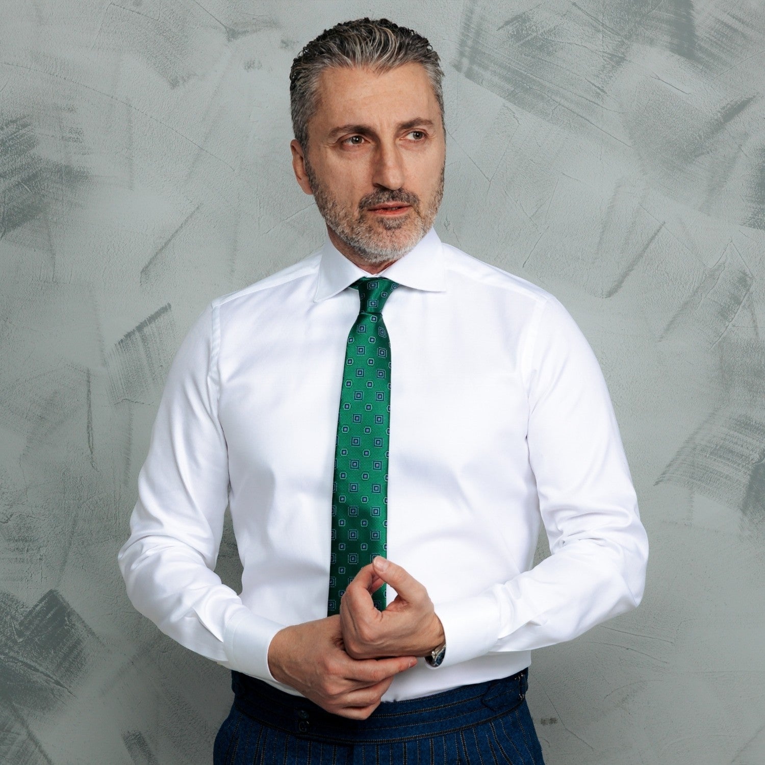 Cămașă barbati alb optic din bumbac Oxford – Merer Sarti Manerotti