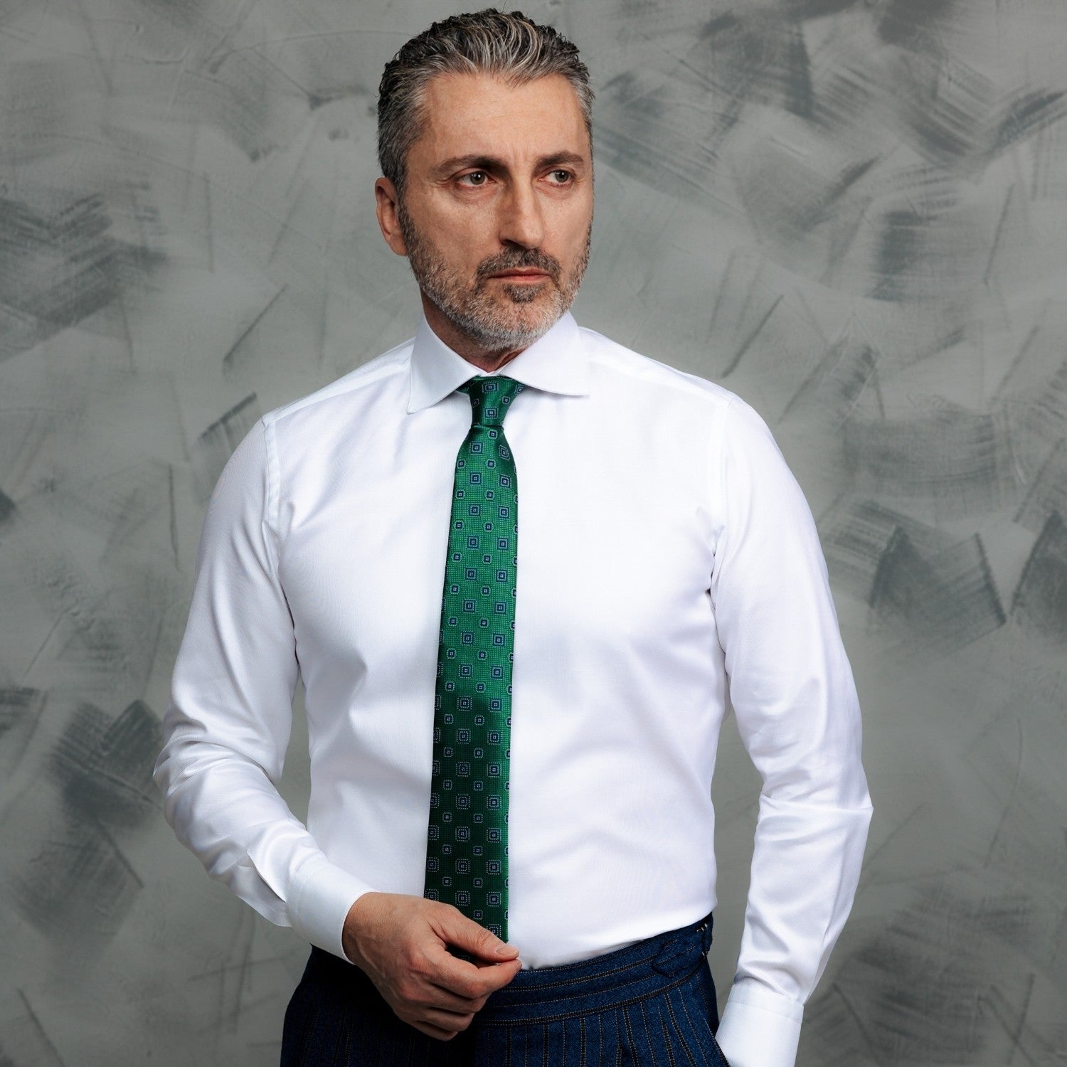 Cămașă barbati alb optic din bumbac Oxford – Merer Sarti Manerotti