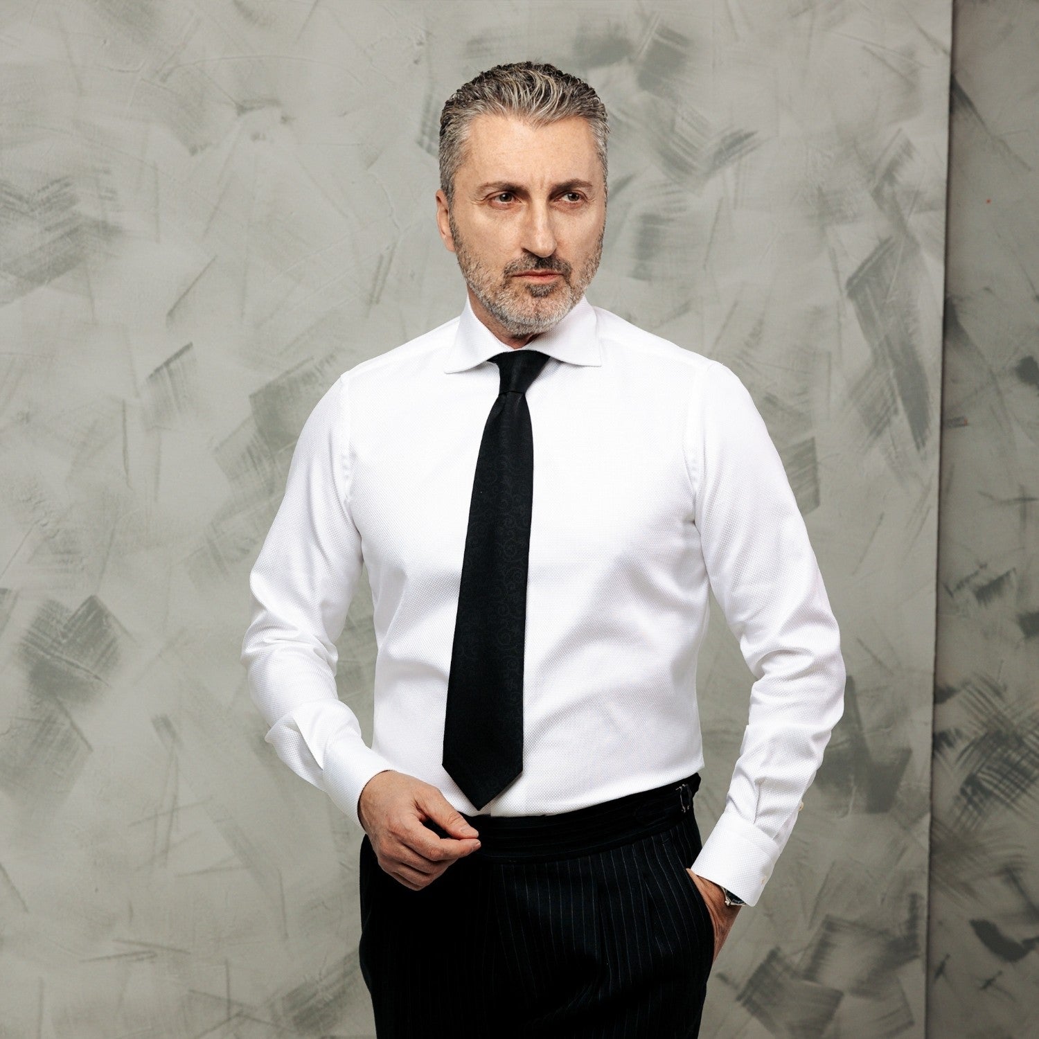 Cămașă barbati alb optic din bumbac Oxford Royal – Merer Sarti Manerotti