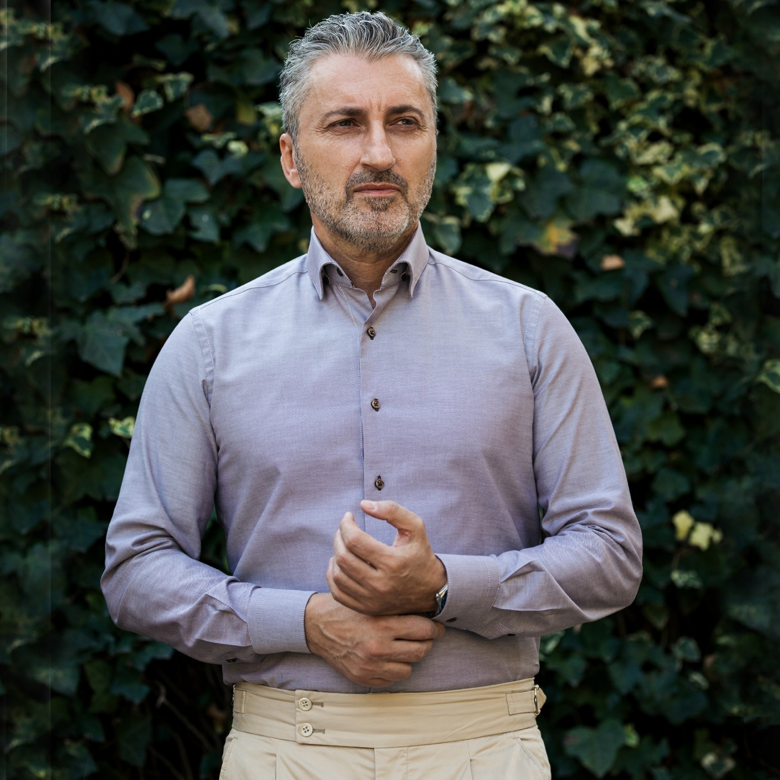 Camasa barbati casual bej Oxford Merer