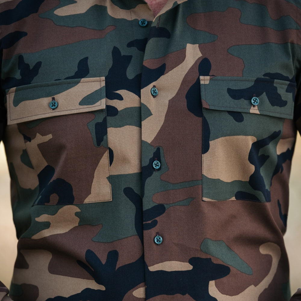 Camasa barbati casual Comando camuflaj Kaki Merer