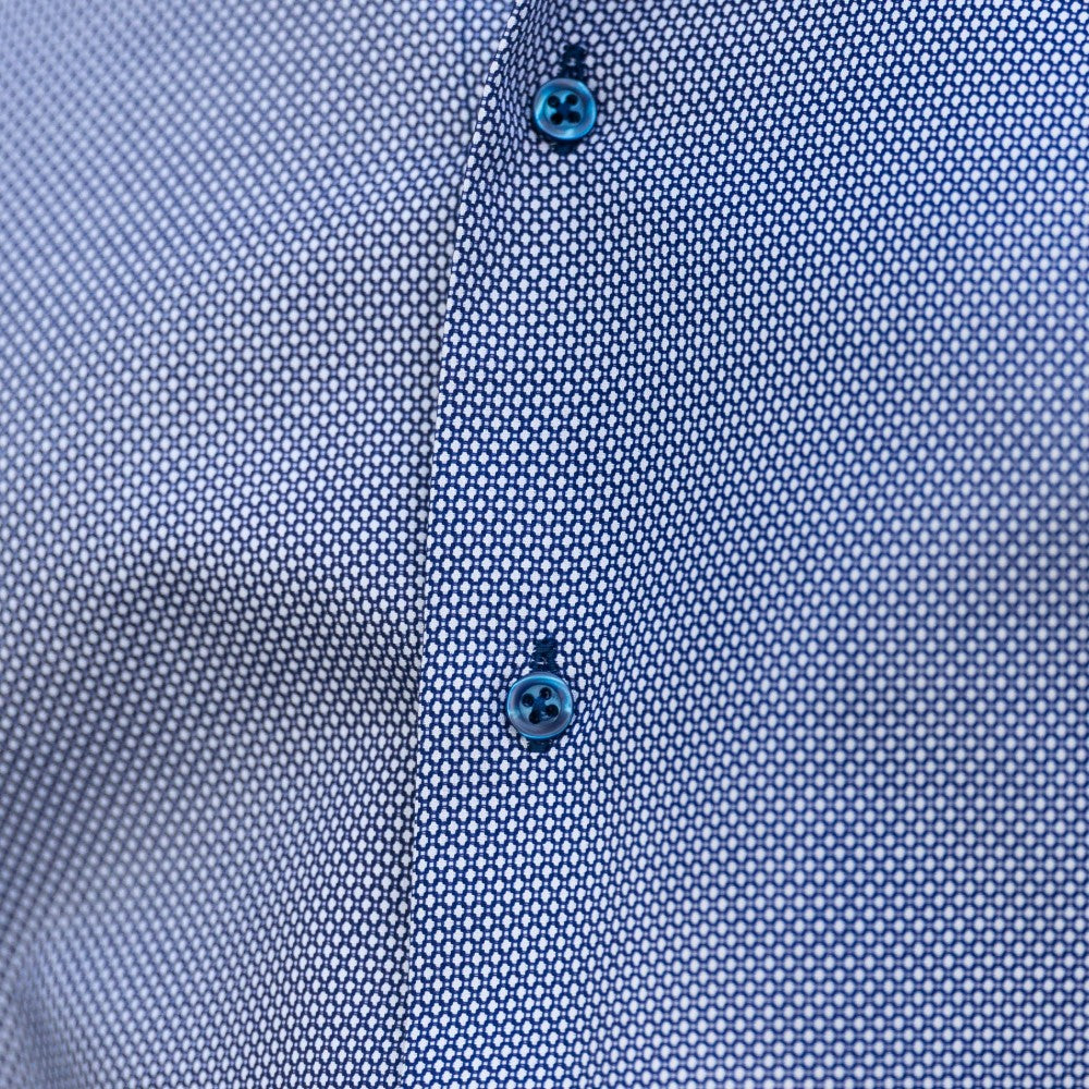 Men's casual blue shirt, textured fabric Merer