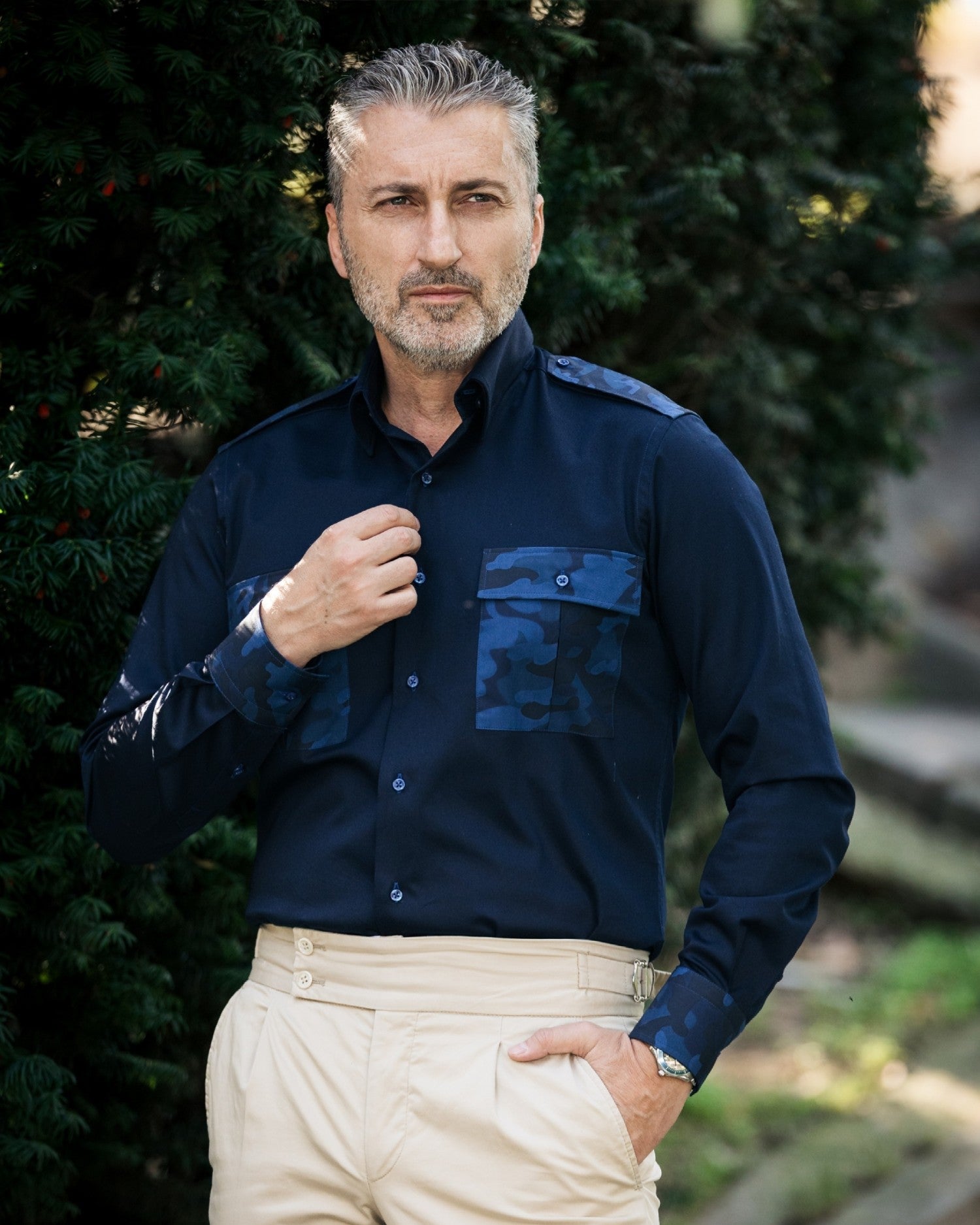 Camasa barbati casual Comando bleumarin Merer