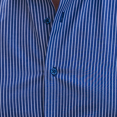 Camasa barbati casual dungi bleumarin cu detalii buline Merer