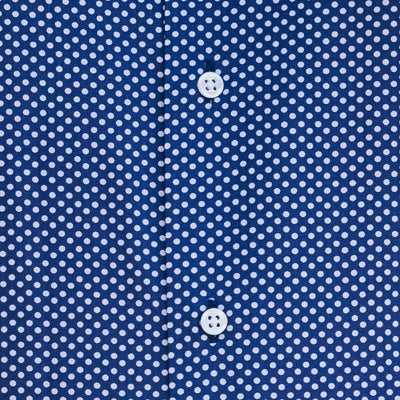 Men's casual shirt with navy blue polka dots Merer