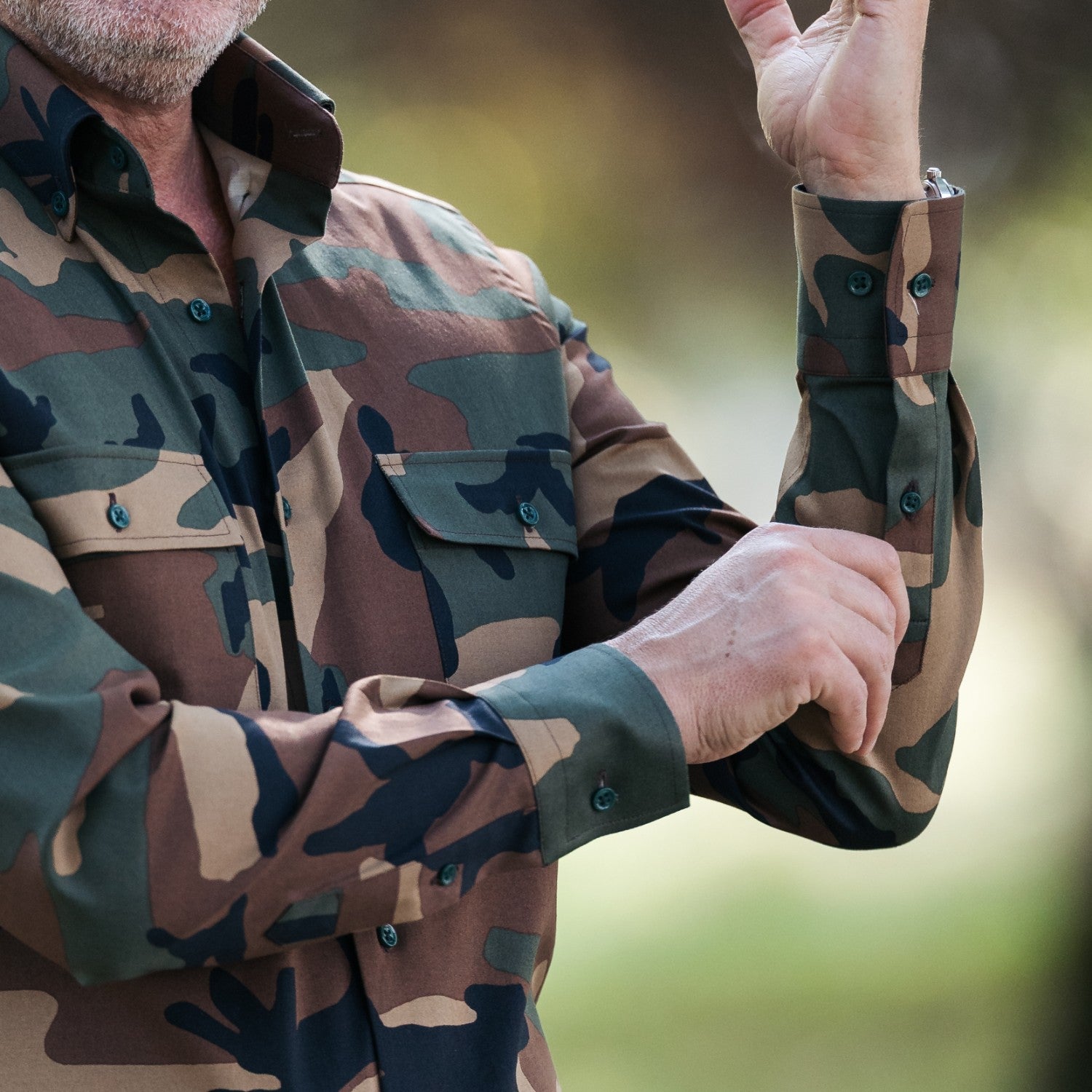 Camasa barbati casual Comando camuflaj Kaki Merer