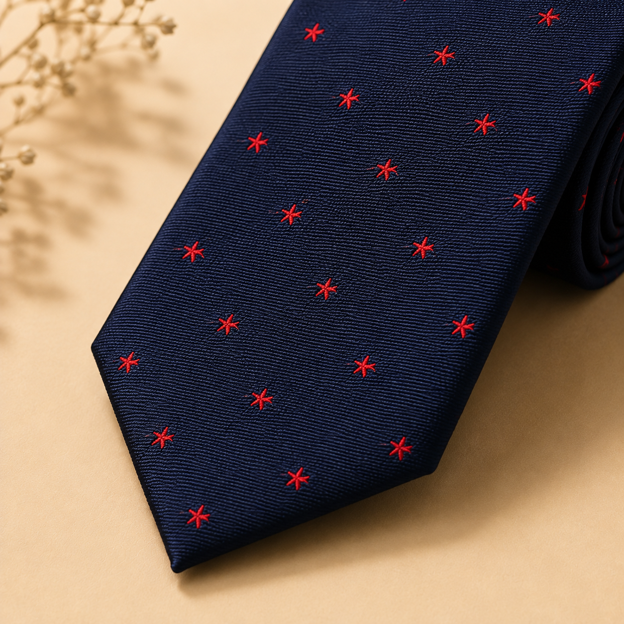 Black bow tie with fine polka dots