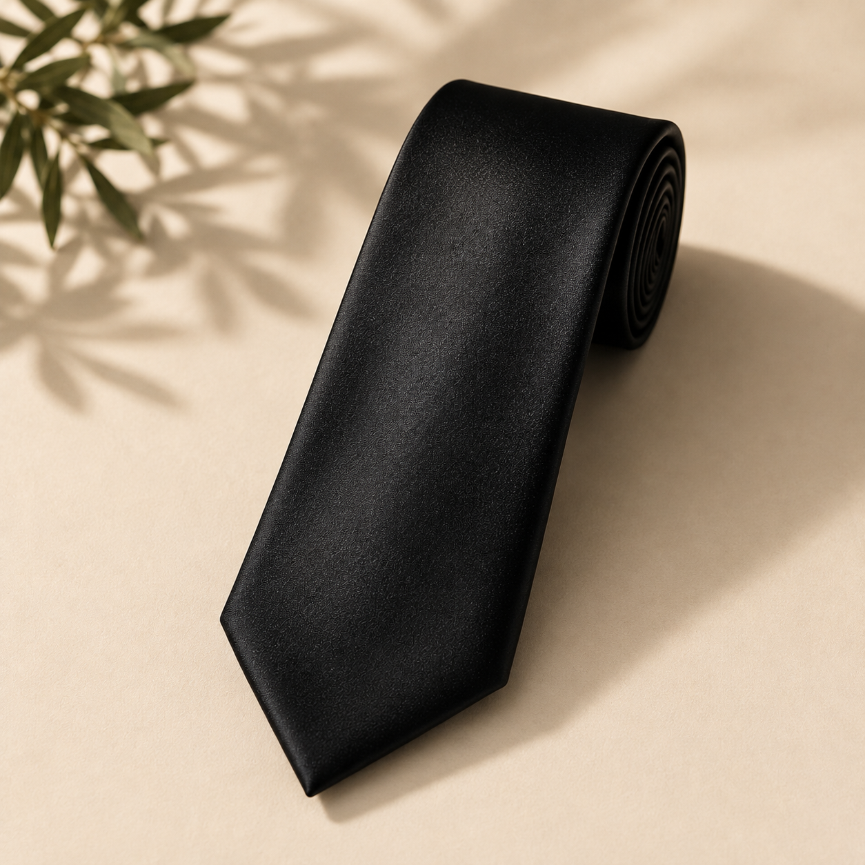 Black bow tie with fine polka dots