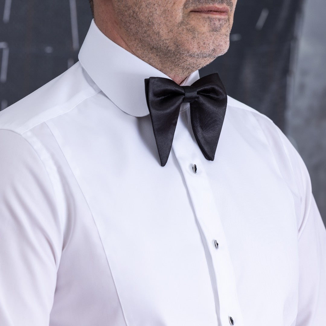 Men's white ceremonial shirt with short placket Merer