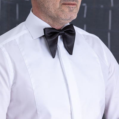 Long plain black bow tie