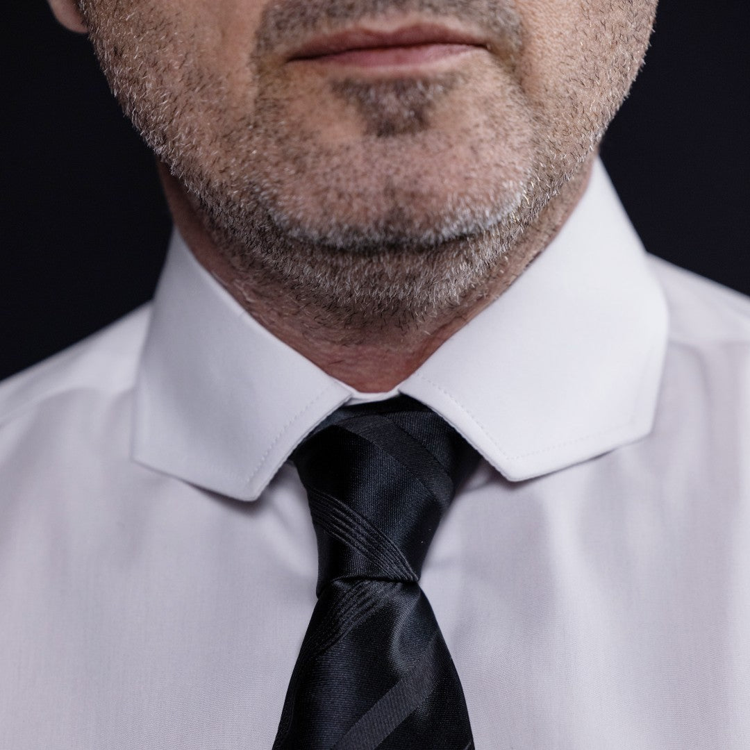 Camasa barbati alba guler taiat mansete duble butoni Merer