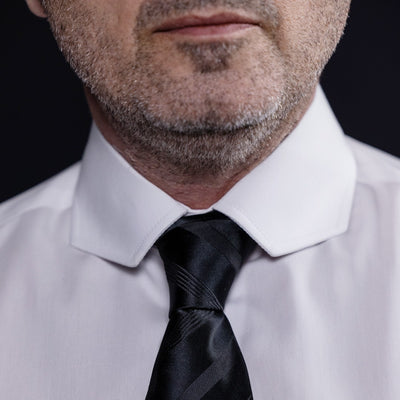 Camasa barbati alba guler taiat mansete duble butoni Merer