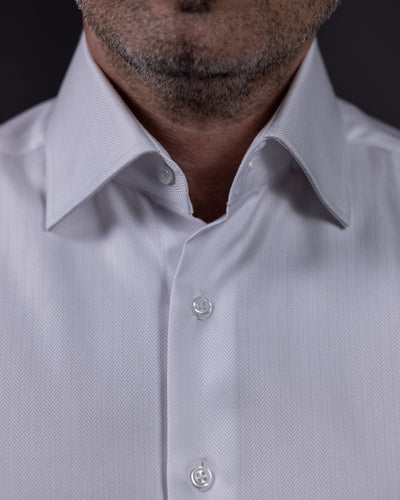 Merer premium white Herringbone men's shirt