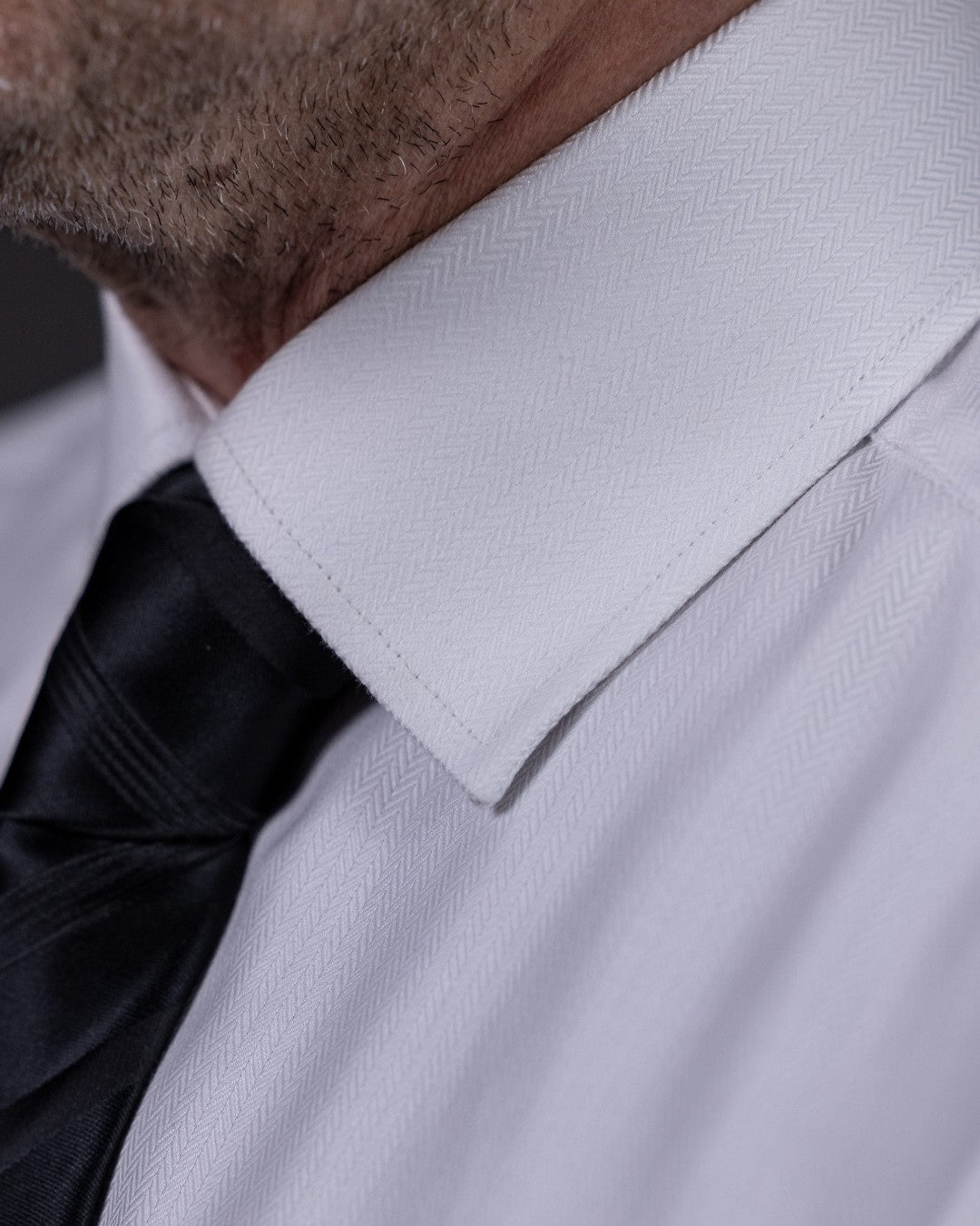 Merer premium white Herringbone men's shirt