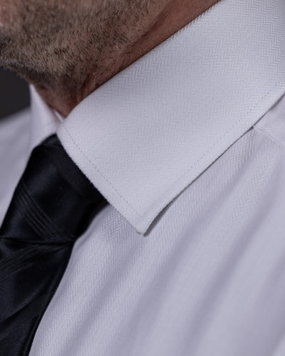 Merer premium white Herringbone men's shirt