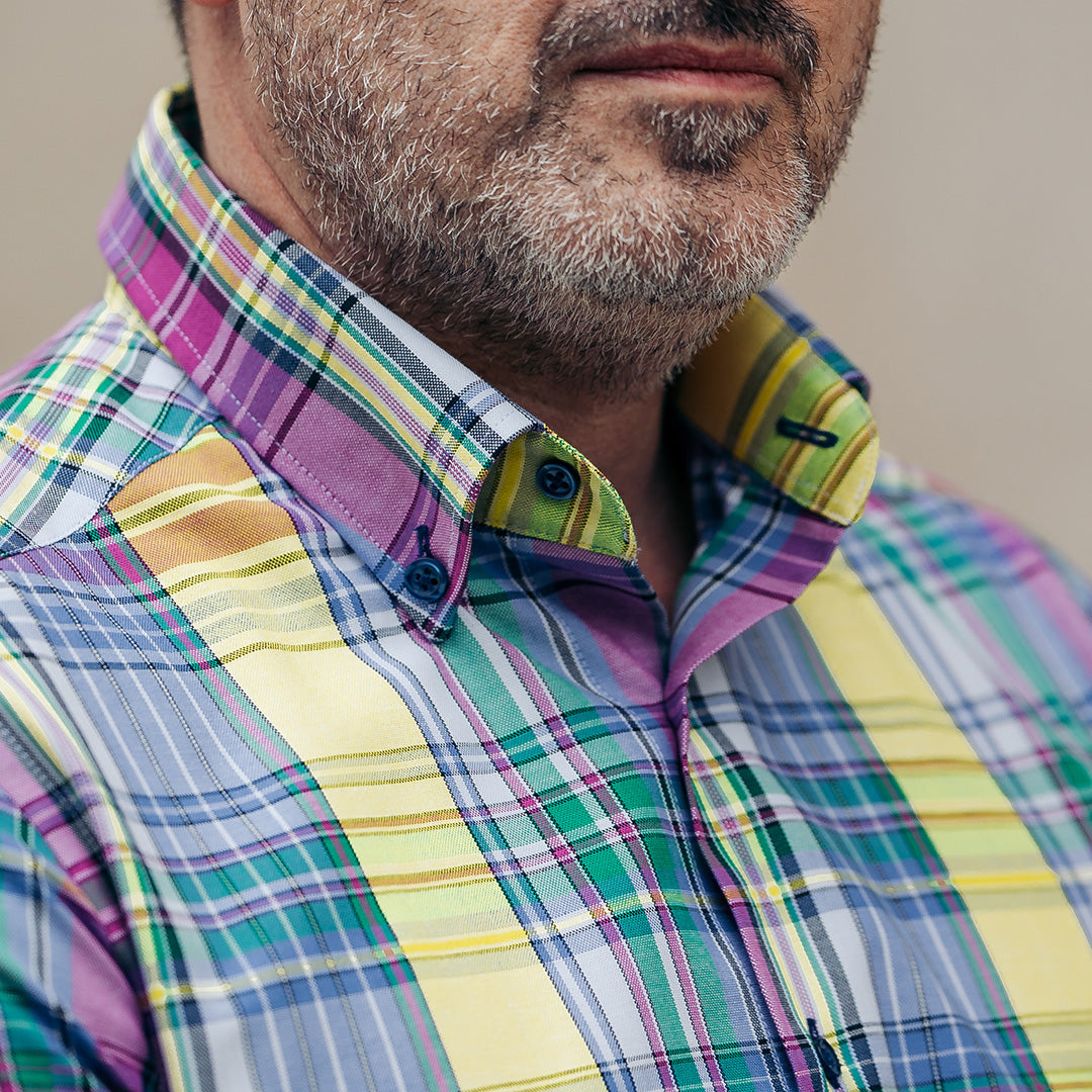 Large multicolored checkered shirt