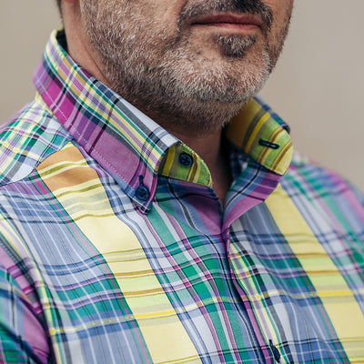 Large multicolored checkered shirt