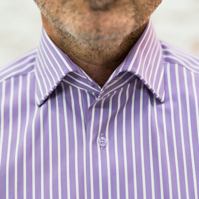 Men's business shirt in purple-lilac stripes Merer 