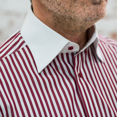 Red-brown striped shirt 