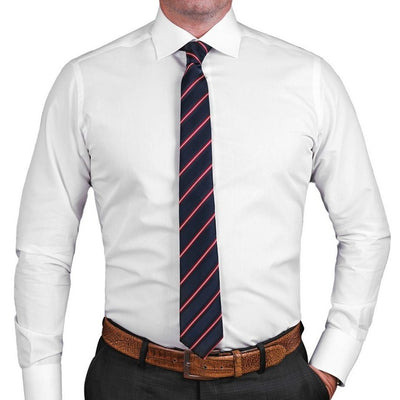 Men's white shirt with open collar and round cuffs Merer