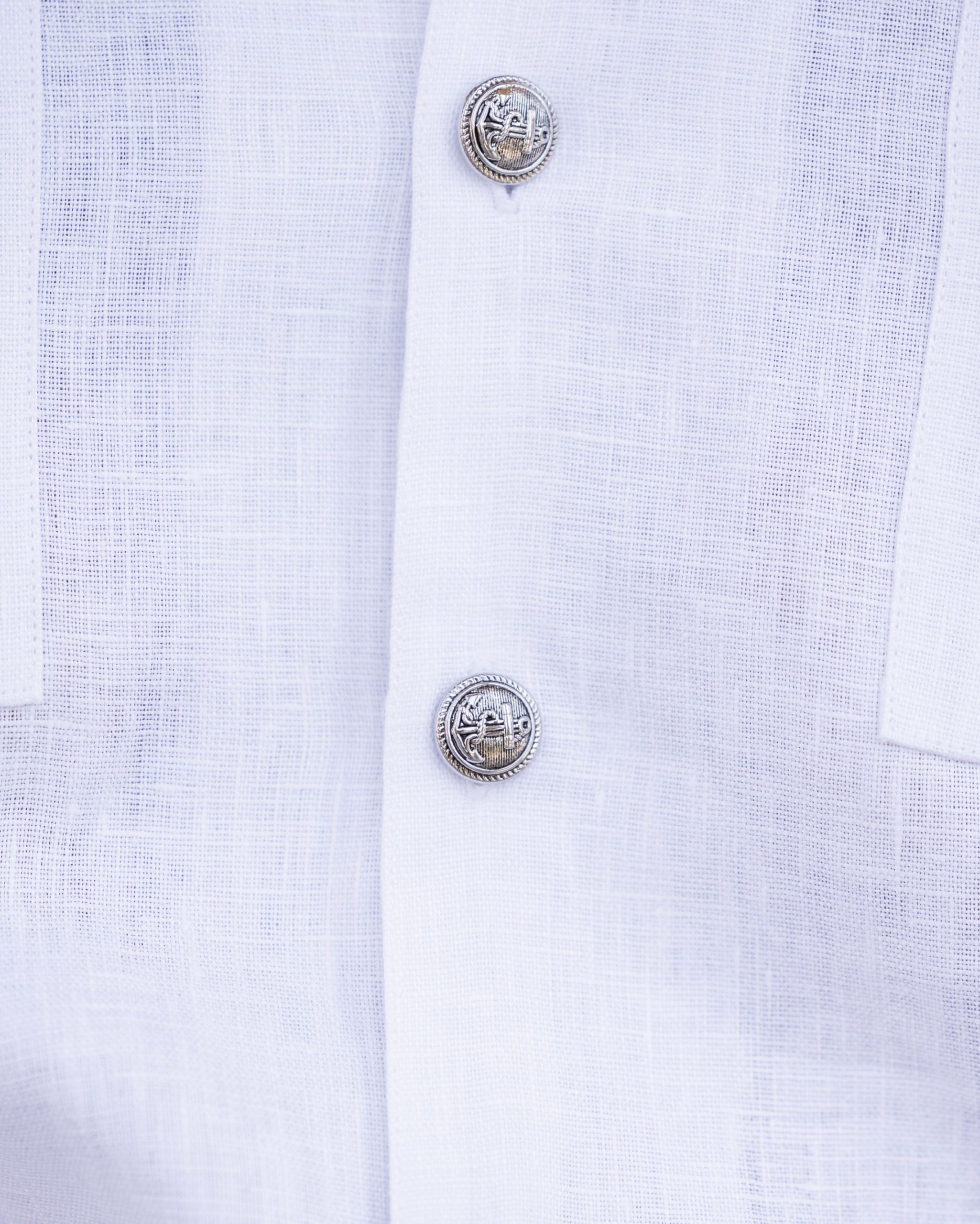 Camasa barbati alba din in cu buzunare suport Merer