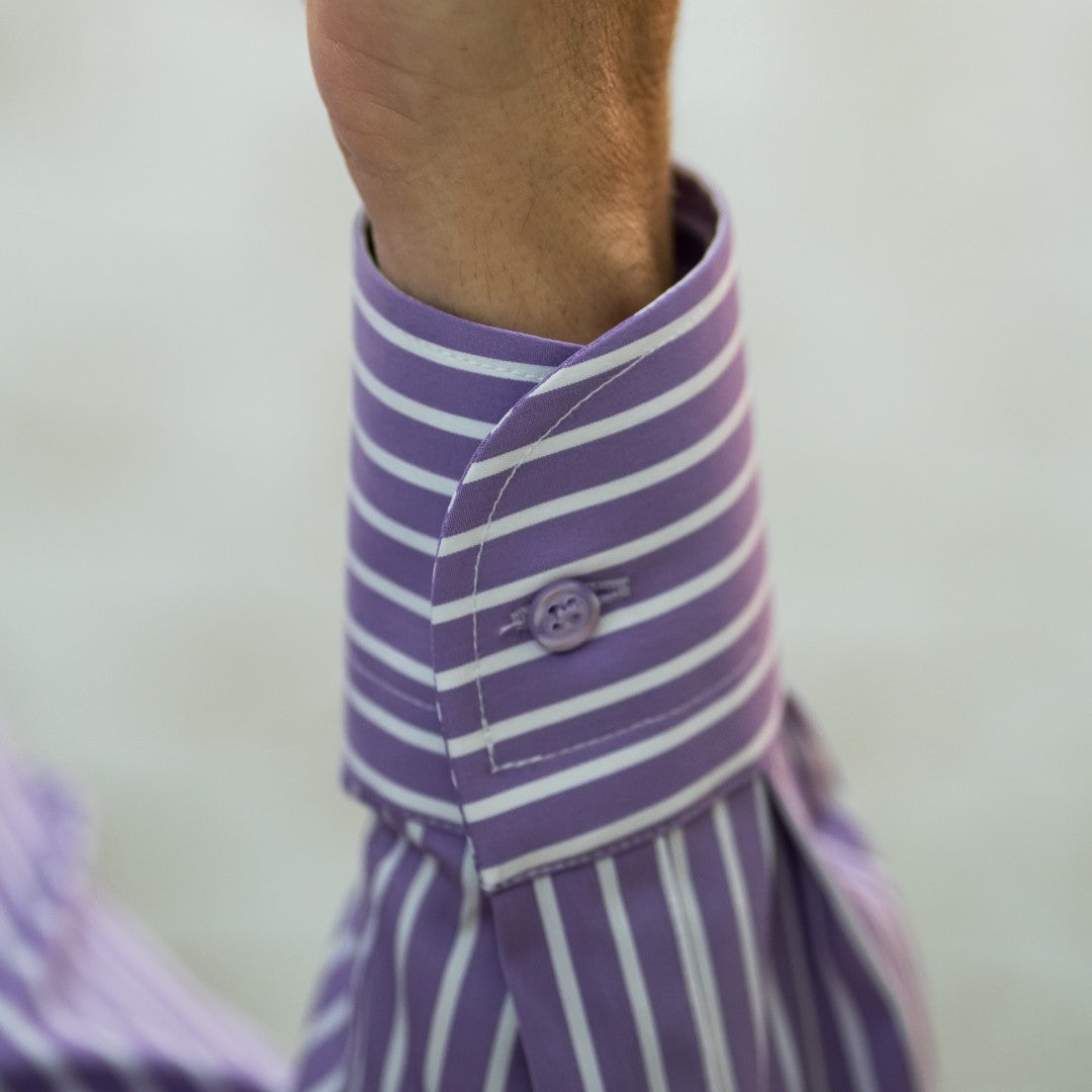 Men's business shirt in purple-lilac stripes Merer 