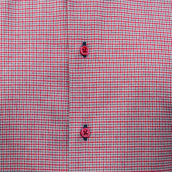 Camasa barbati casual model fin rosu-gri Merer