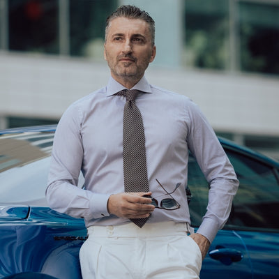 Camasa barbati business in dungi fine maro Merer