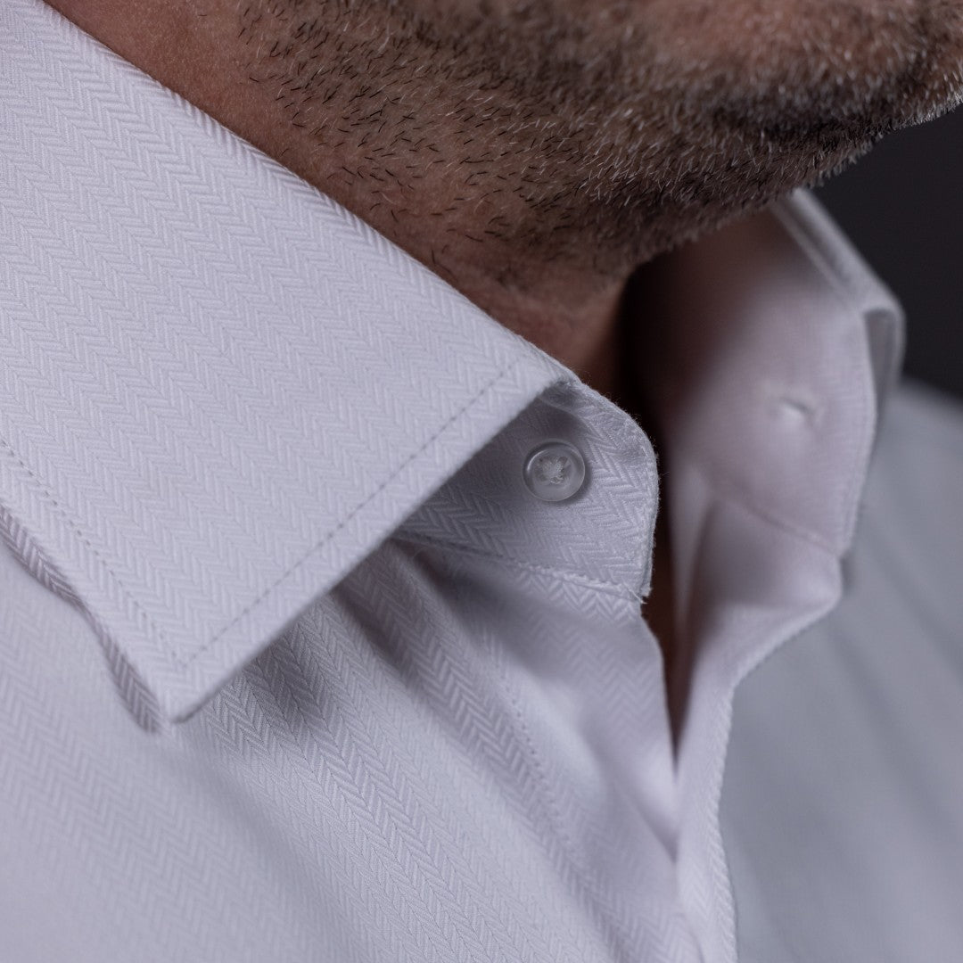 Merer premium white Herringbone men's shirt